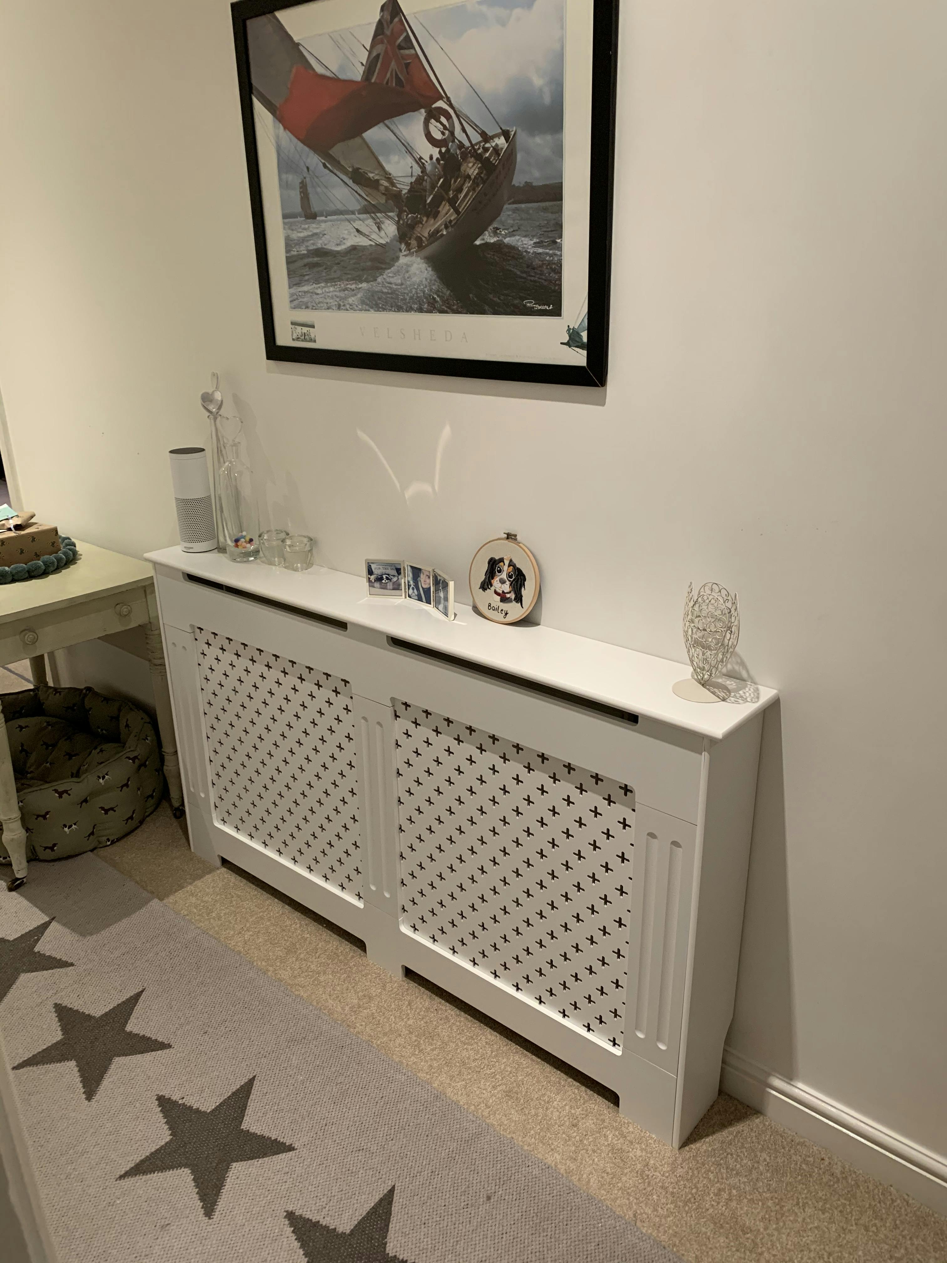 White Radiator Cover Adjustable Laura James