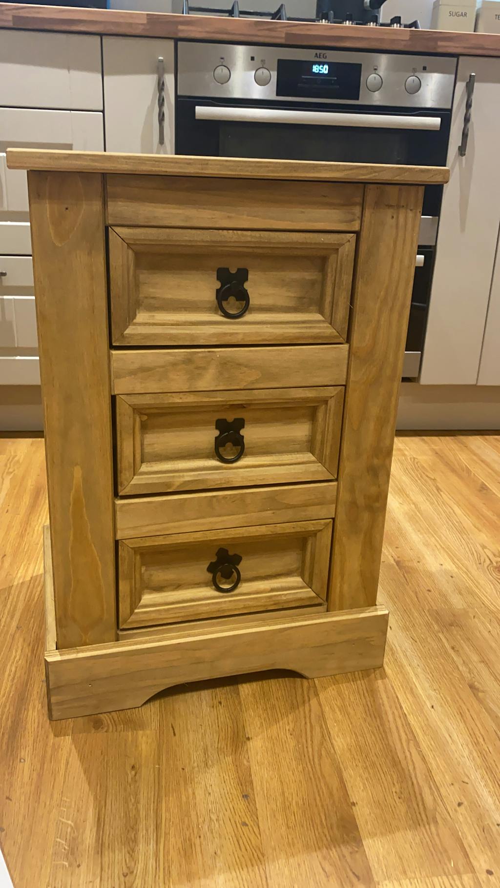 Corona Bedside Table 3 Drawers Laura James