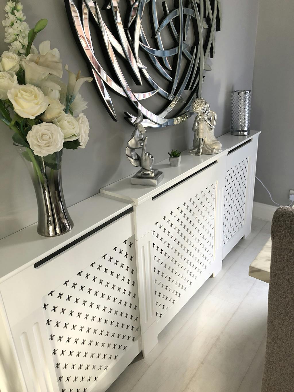 White Radiator Cover Adjustable Laura James