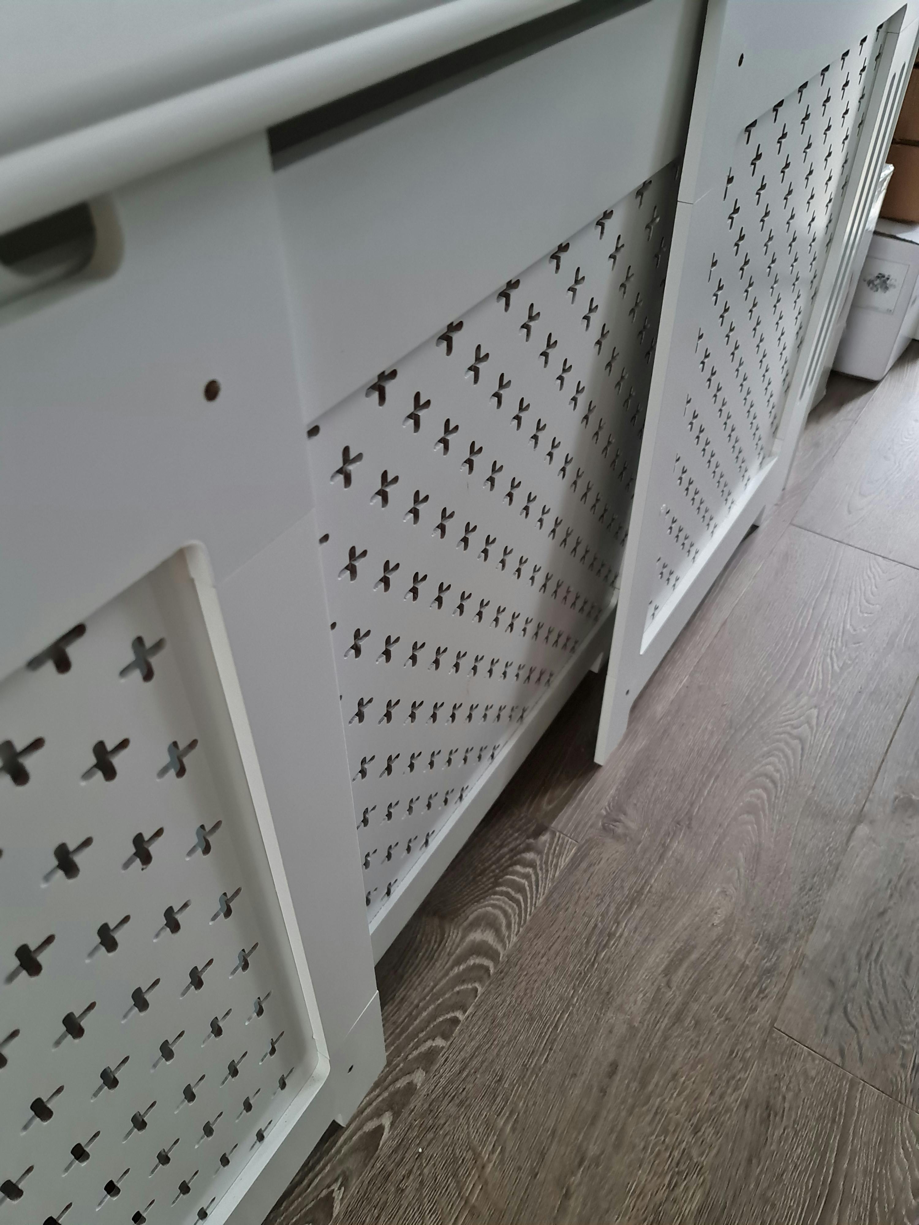 White Radiator Cover - Adjustable - Laura James