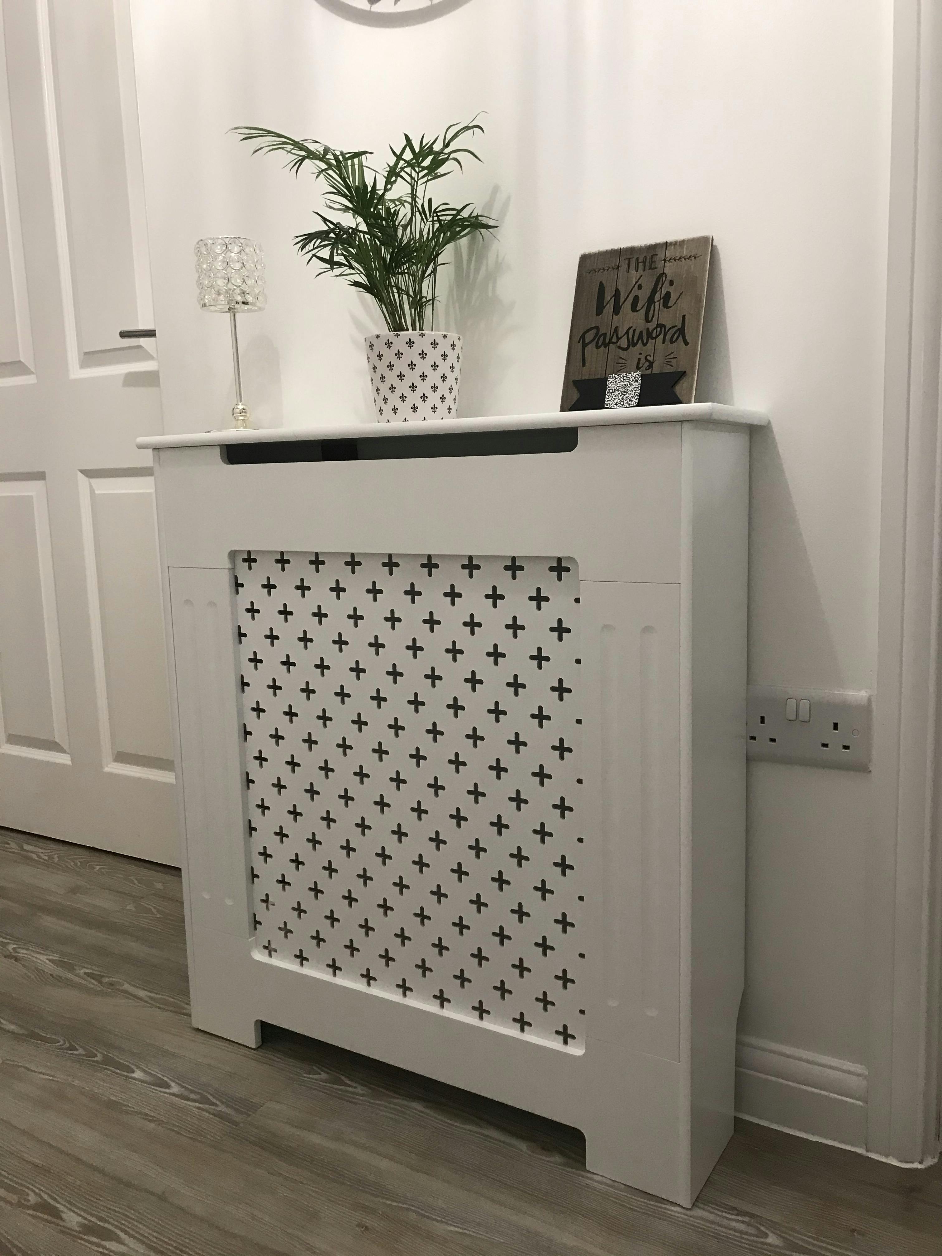 White Radiator Cover Adjustable Laura James