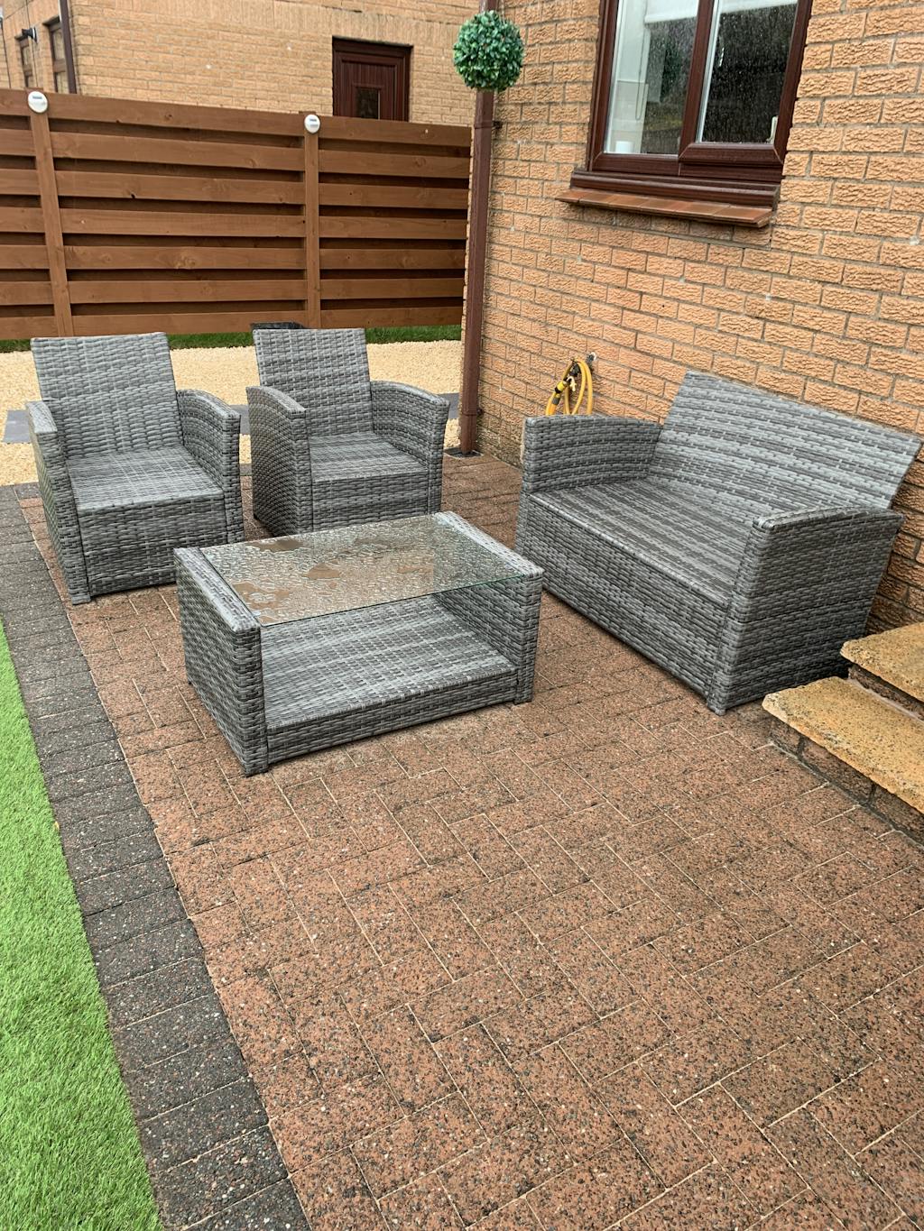 Cote Garden Sofa Set 4 Seater Grey Rattan Laura James