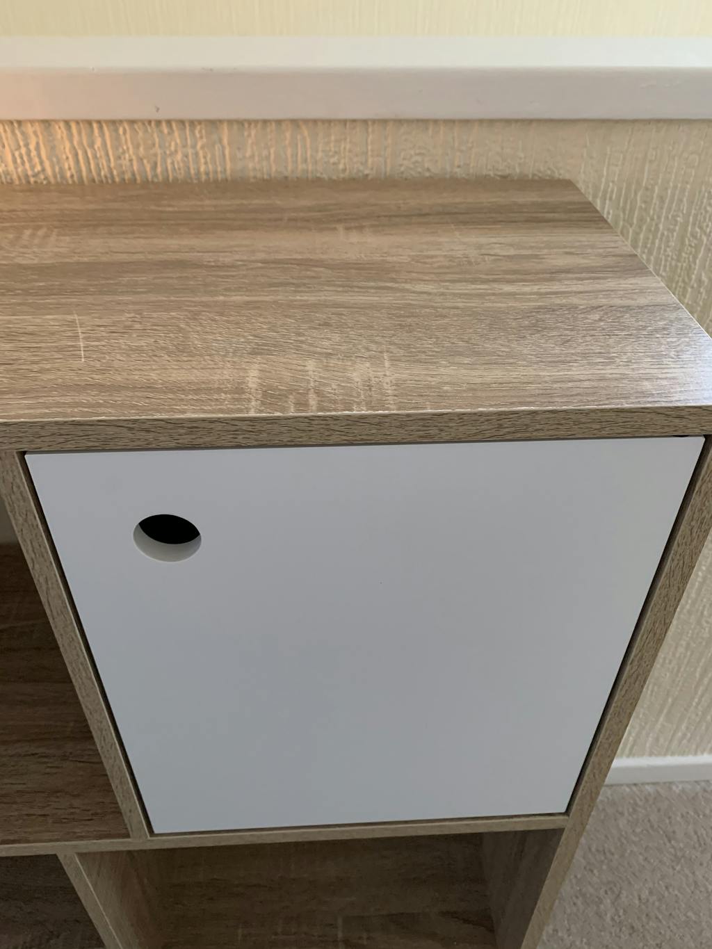 Anderson Cube Storage Unit Oak Effect with White Cupboards Laura