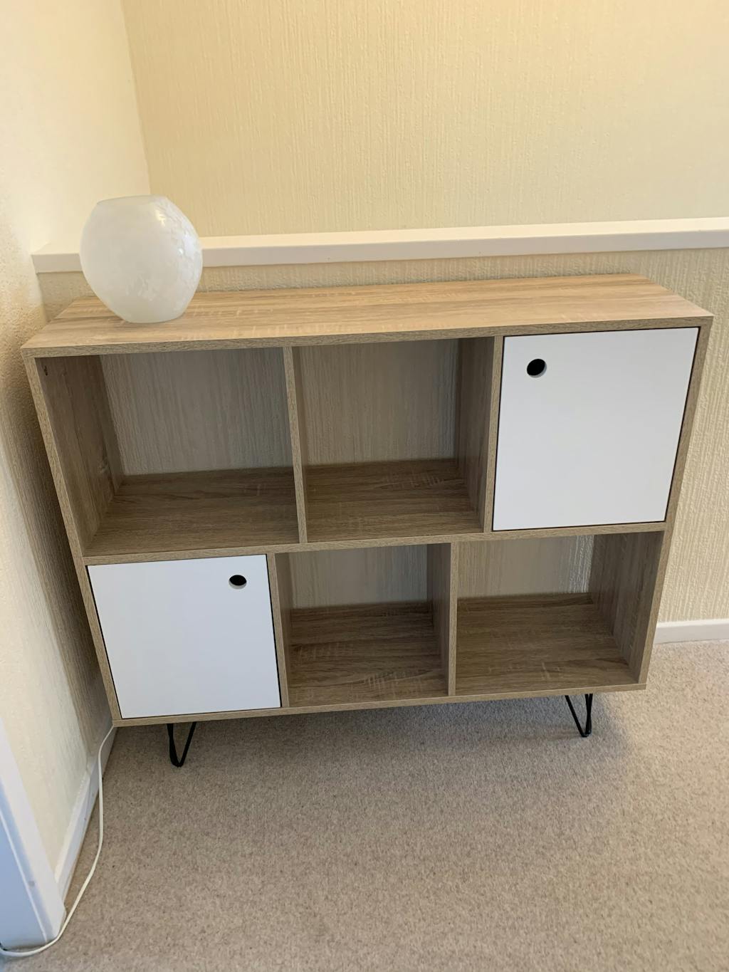 Anderson Cube Storage Unit Oak Effect with White Cupboards Laura