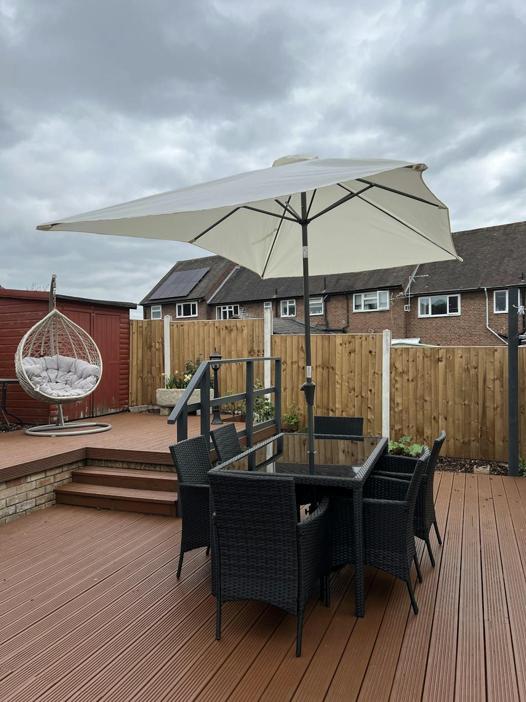 Marston 6 Seater Rattan Dining Set Rattan Garden Furniture Black