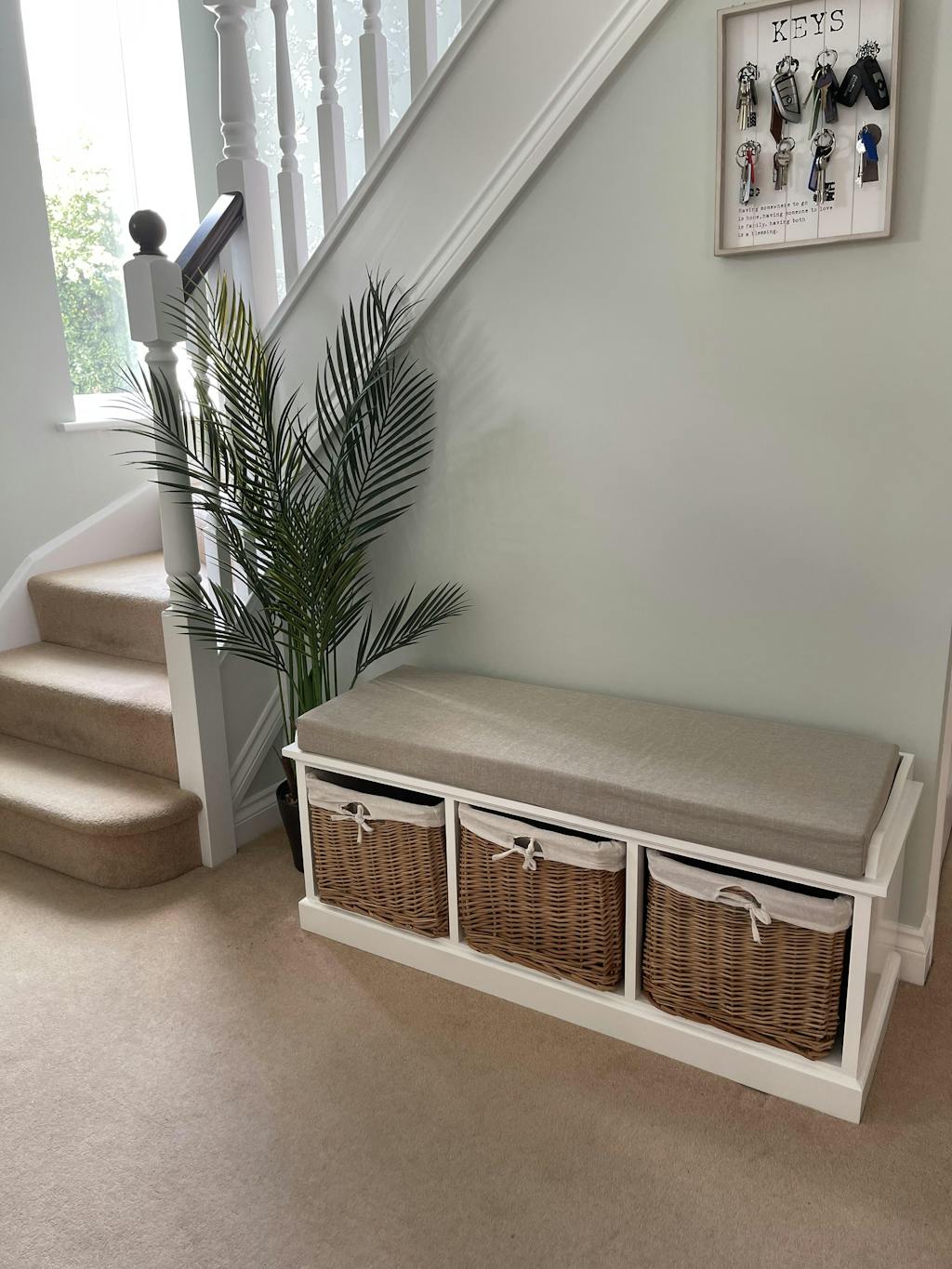 Fyfield Hallway Shoe Storage Bench with cushion Laura James
