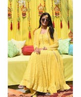 Yellow Georgette Anarkali Set