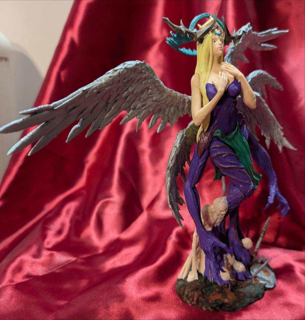 Fallen Angel STL File 3D Digital Printing STL File Female Characters, Angel Figure 0008