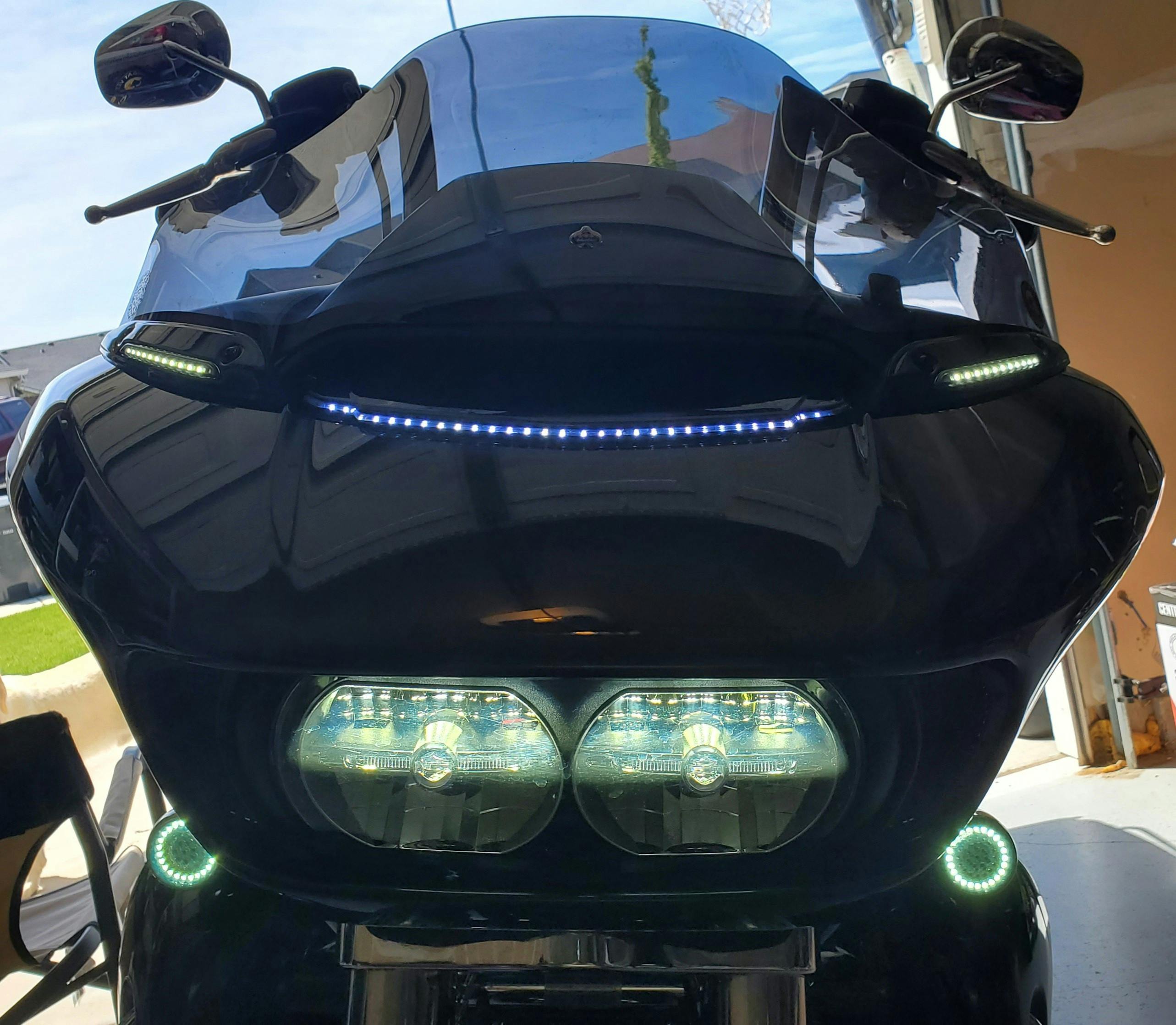 Ciro Fang Lighted Vent Trim for Harley Road Glide Shark Nose