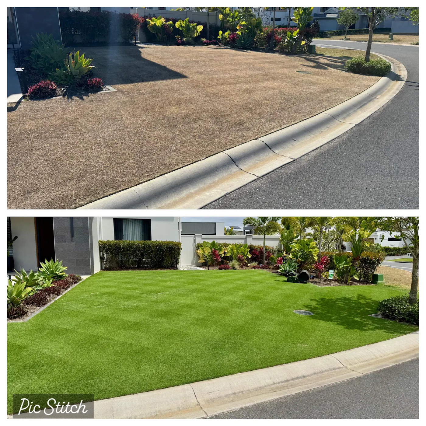 Lush green lawn after feeding with Pure Balance