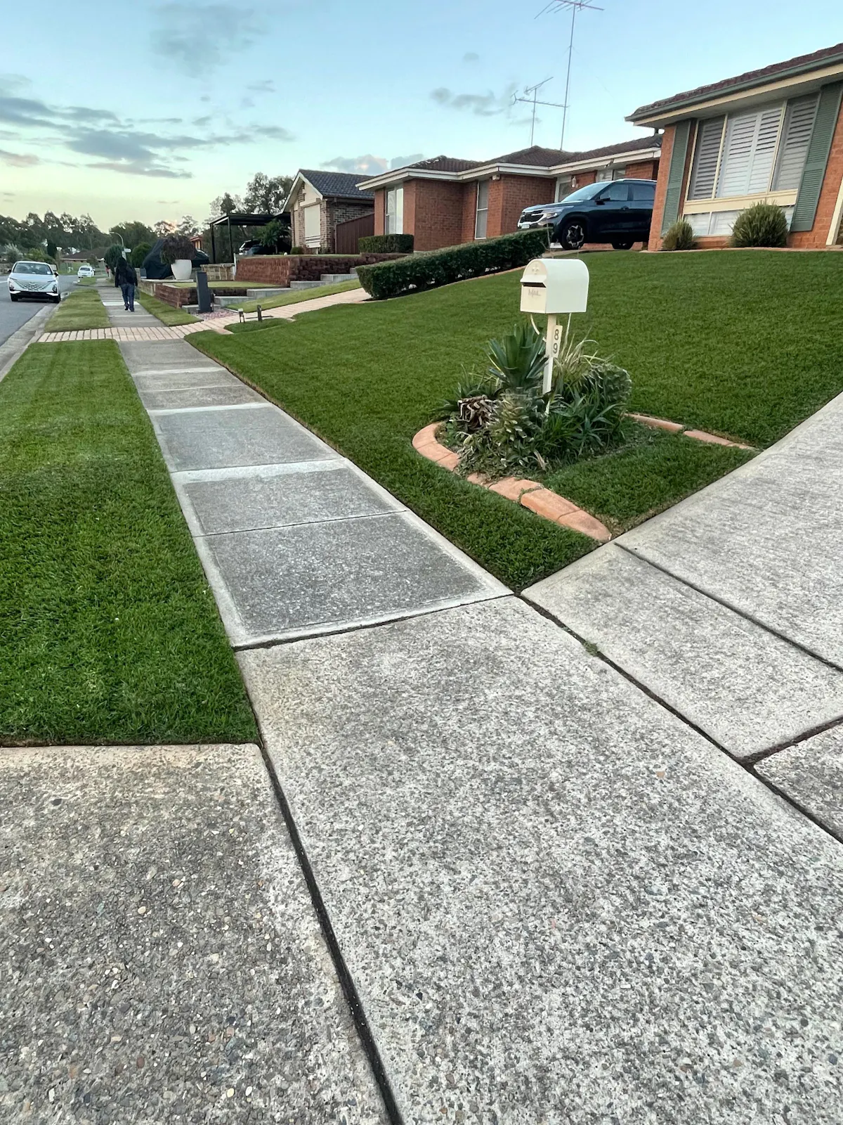 Customer lawn by pool