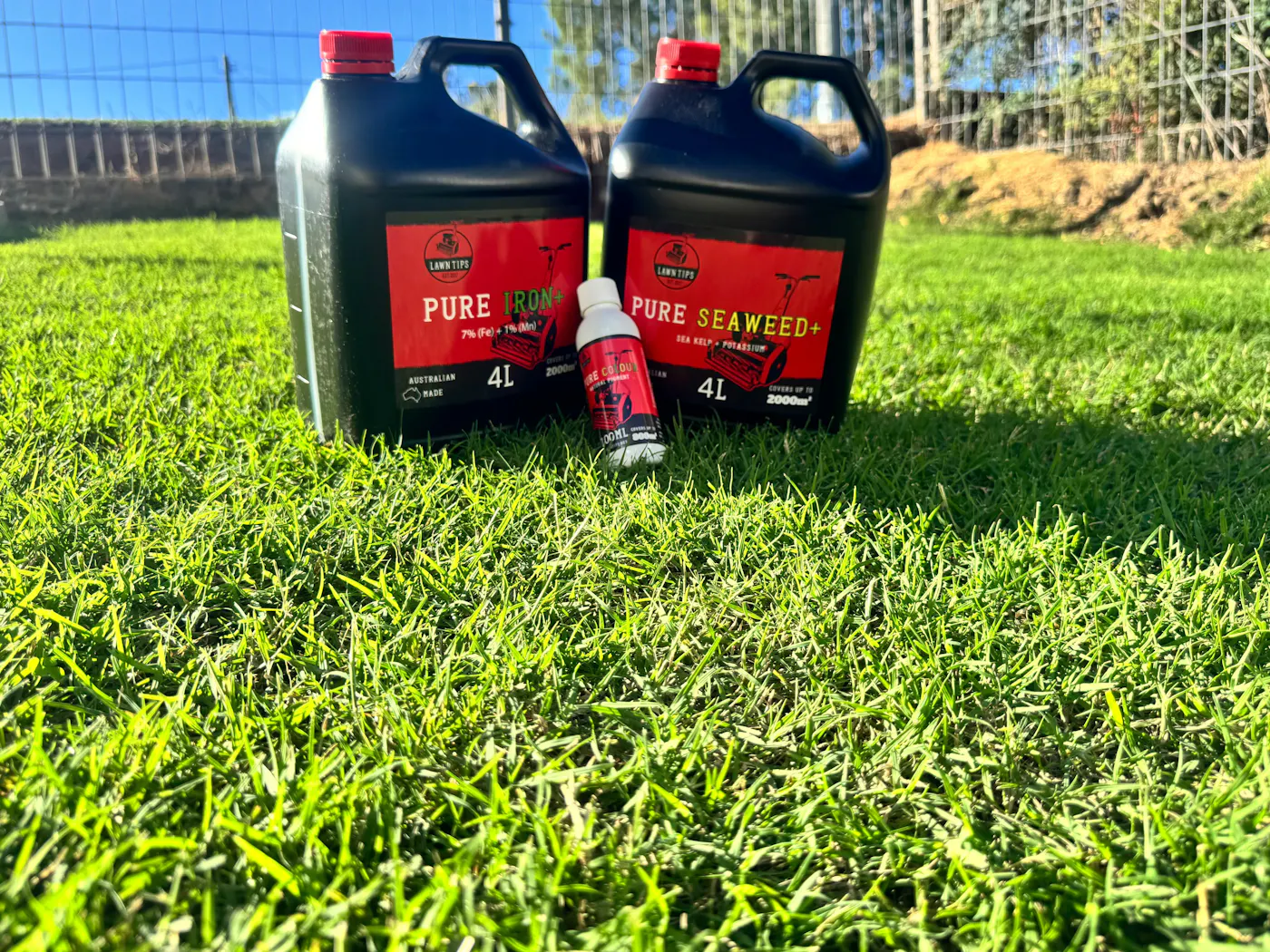 Winter Green Bundle on a customer's green winter lawn