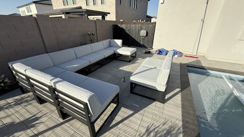 LayinSun 11 - Piece Large Outdoor Modular Sectional Set with Coffee Table