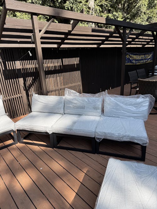 LayinSun Modern Aluminum Outdoor Modular Sectional Single Chairs (Set of 2)