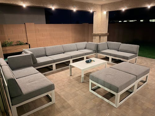 LayinSun 11 - Piece Large Outdoor Modular Sectional Set with Coffee Table