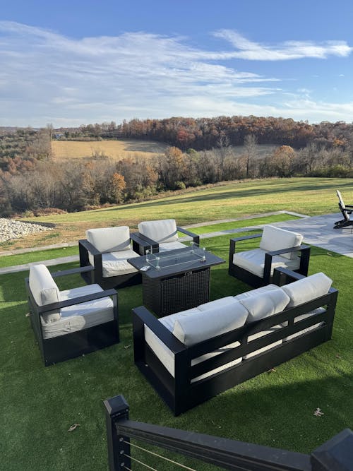 LayinSun  35" Oversized Aluminum Outdoor Armchair with 6-inch Cushions (Set Of 2)