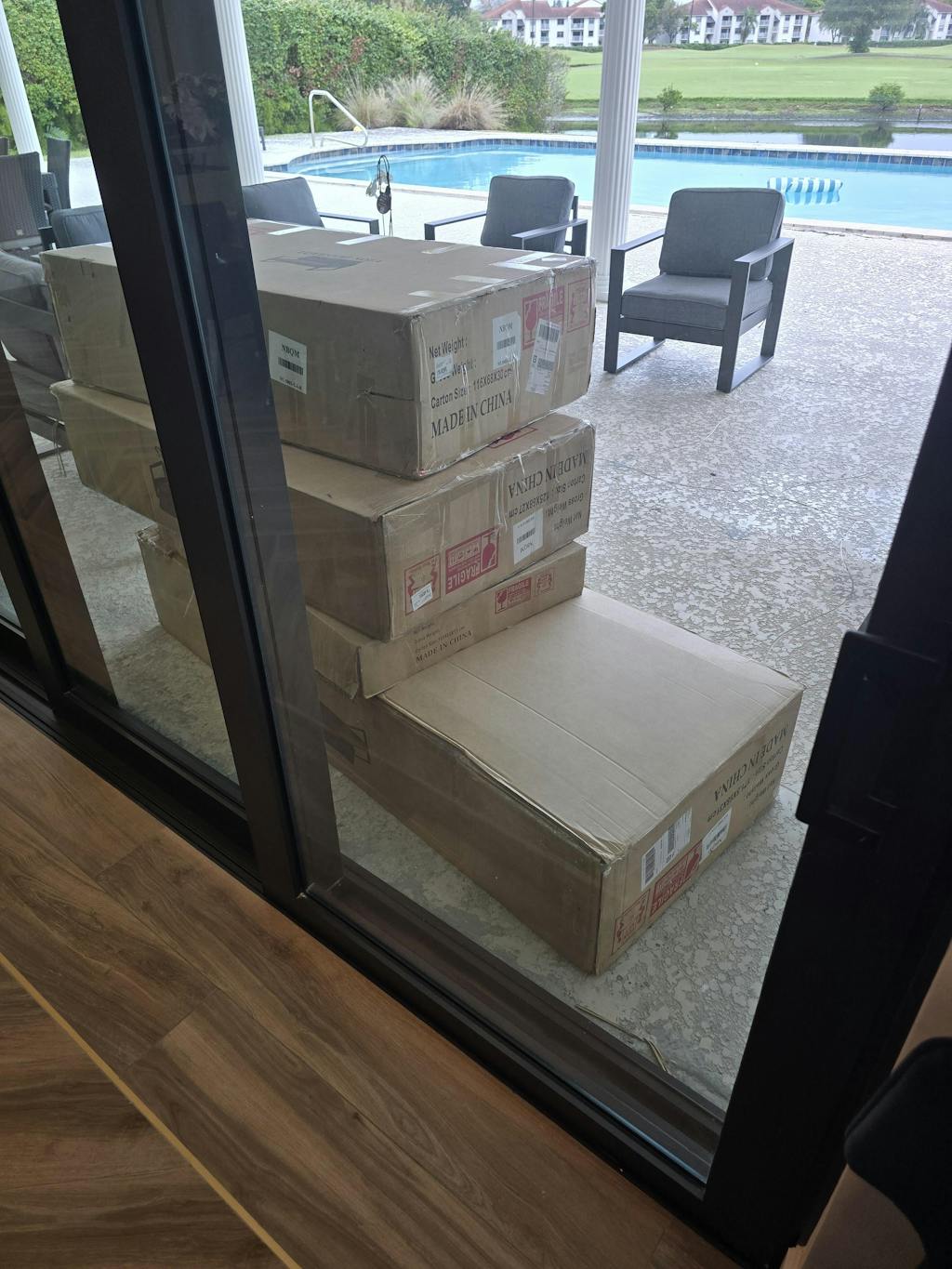 LayinSun 5 Piece Hight Back Aluminum Outdoor Furniture Set with Coffee Table