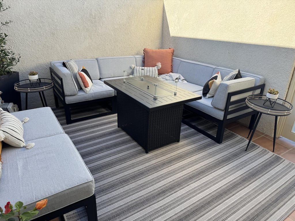 LayinSun Modern Aluminum Outdoor Modular Sectional Single Chairs (Set of 2)