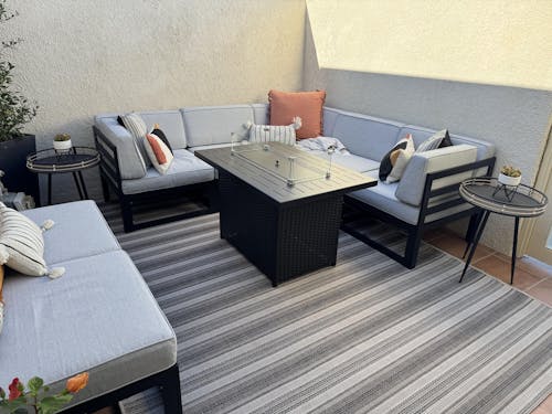 LayinSun Modern Aluminum Outdoor Modular Sectional Single Chairs (Set of 2)