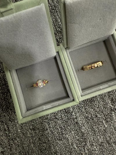 Leaf Inspired | Christmas Ruby Holly Leaves Moissanite Engagement Ring