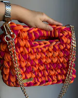 Sac Artisanale Crochet Orange Fuchsia – Style Chic et Moderne