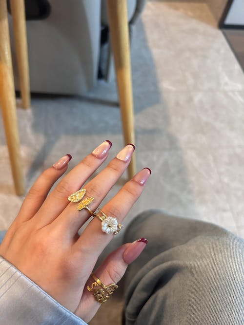 Burgundy French Nails