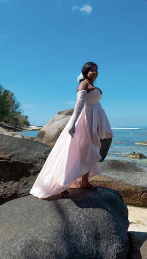 Mia Baby Pink Lurex Jacquard Corset Gown CL