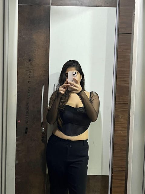 Carla Black Silk Corset Top CL