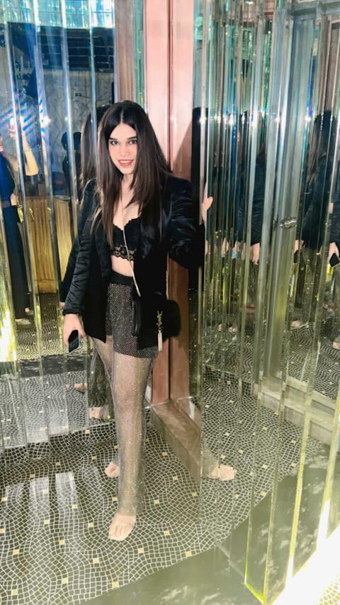 Eliana Black Crystal Mesh Pants CL