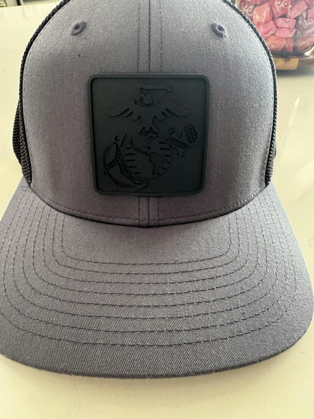 FlexFit Blackout EGA Square PVC Patch Structured Trucker