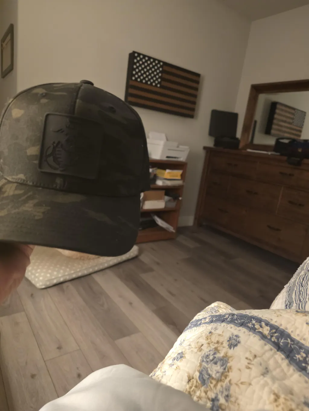 FlexFit Blackout EGA Square PVC Patch Structured Hat