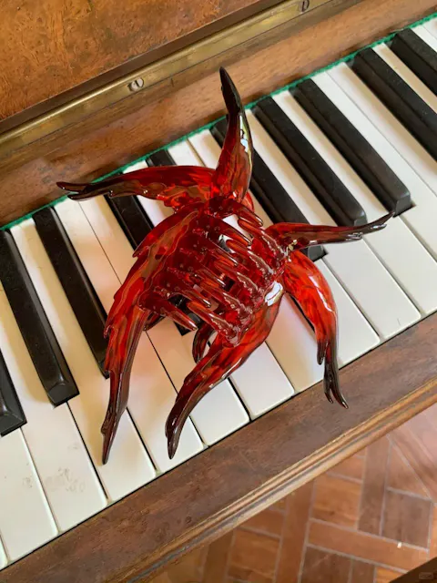 Transparent Black And Red Gradient Angel Hair Claw