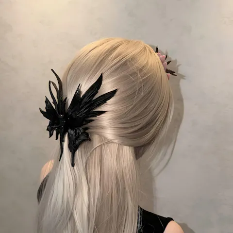 Matte Black Wing Hair Claw Clip