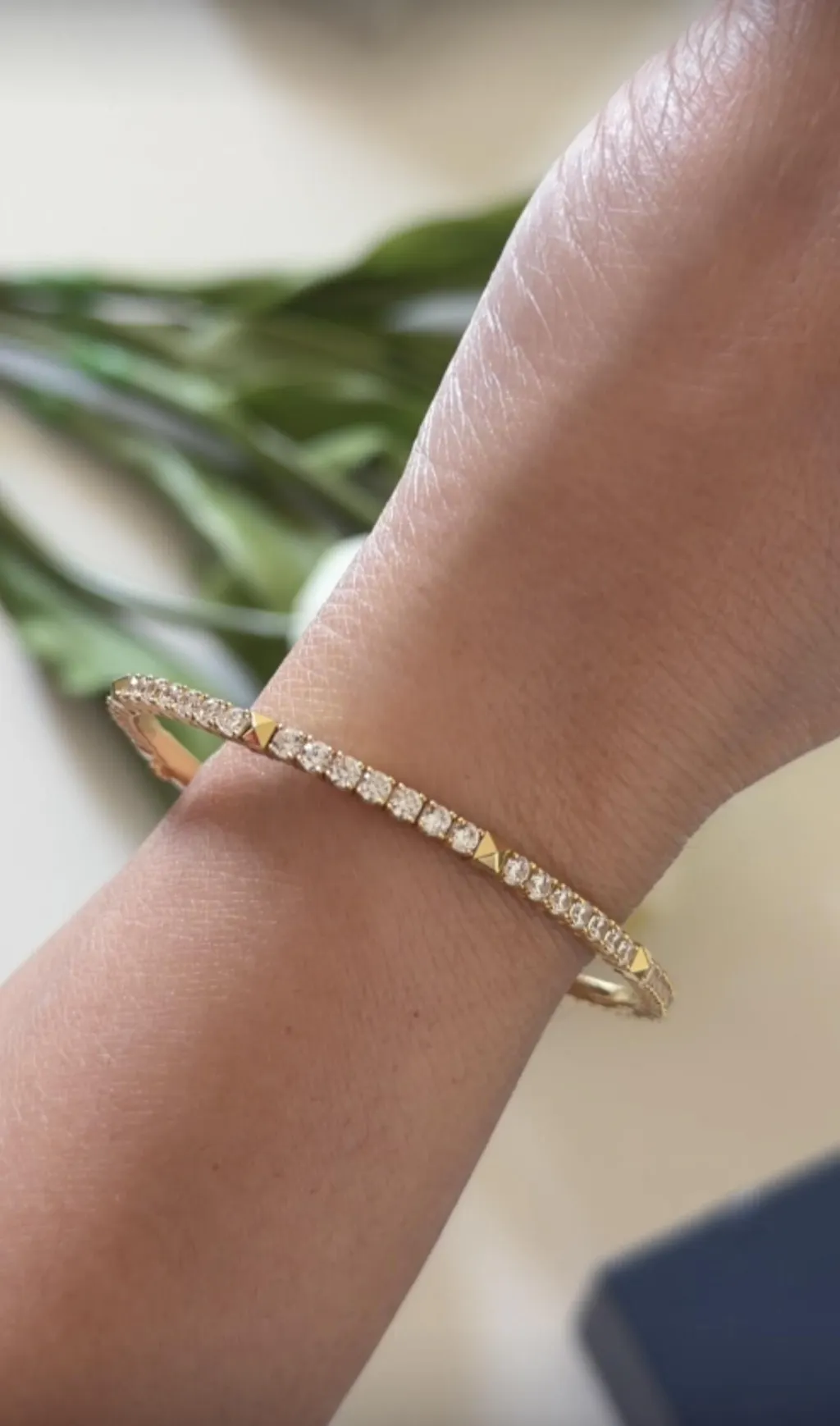 4.73CTW Lab-grown Diamond Flexible Bangle Bracelets in 14K Solid Gold