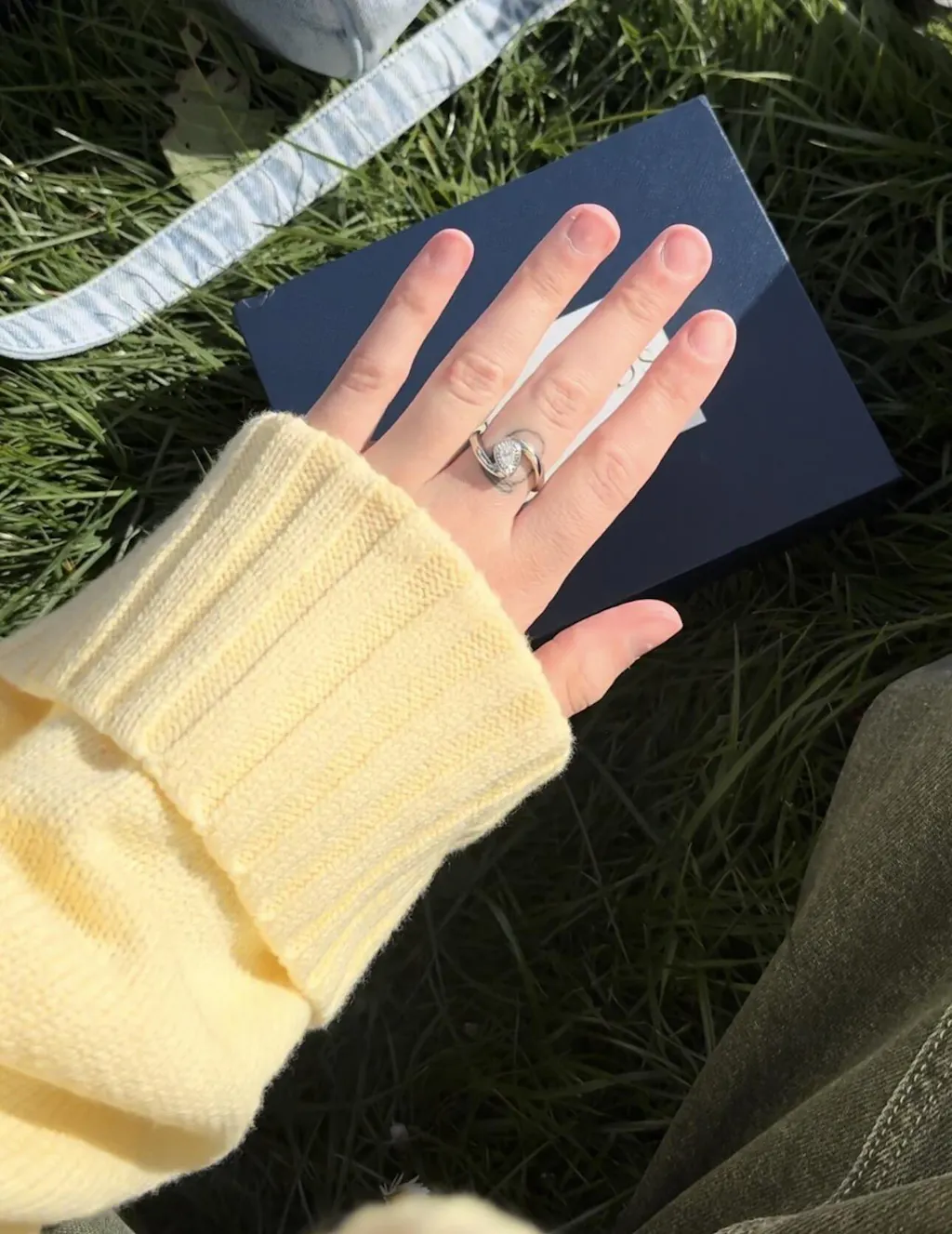 Bezel Pear Diamond Bypass Ring in Sterling Silver