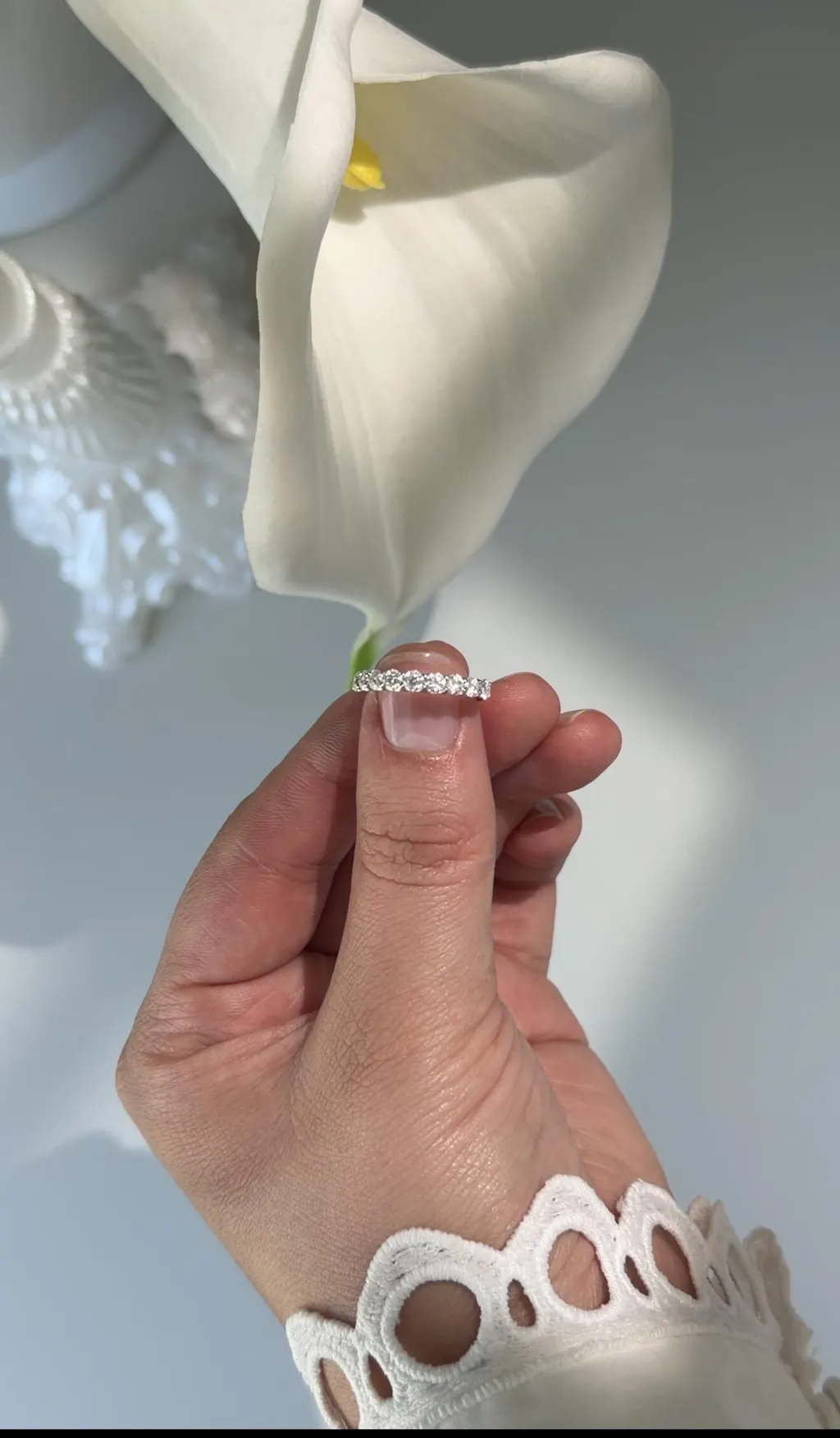 1CTW Lab-Grown Diamond Anniversary Ring in 925 Sterling Silver