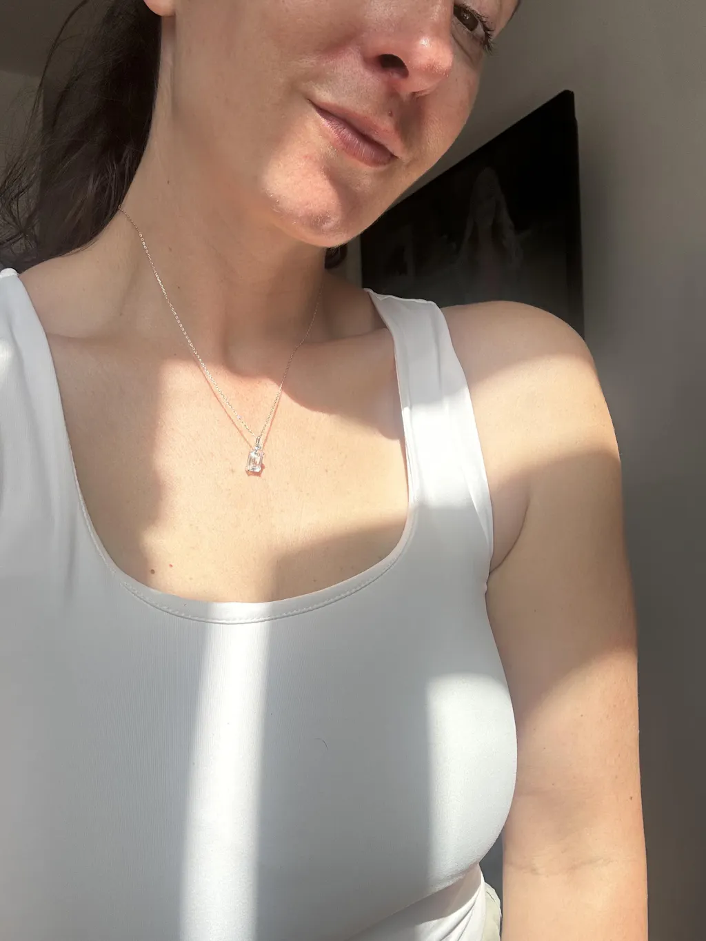 2CT Emerald Cut Lab Diamond Pendant Necklace In 14K Solid Gold/Platinum