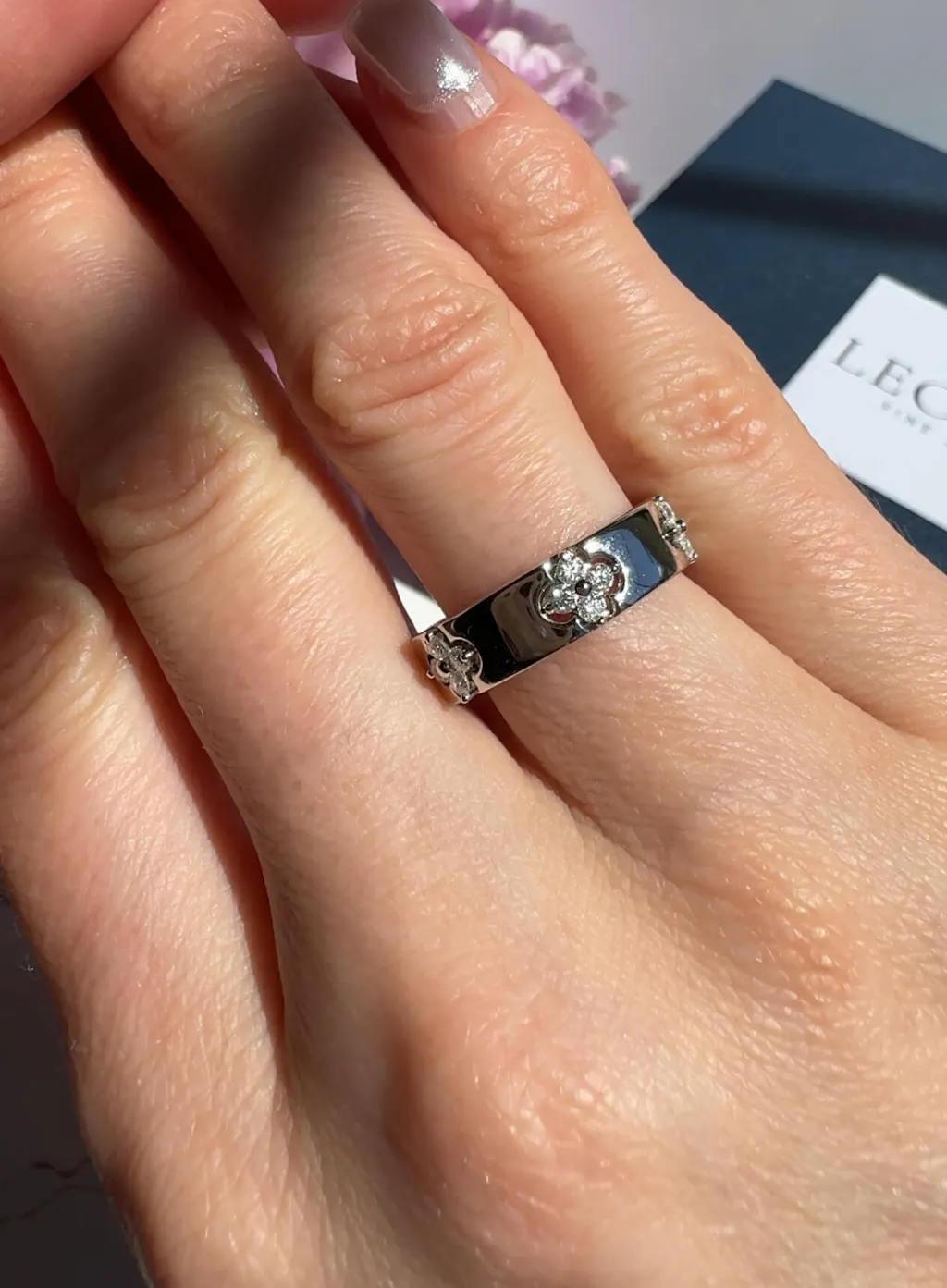 Lab Created Diamond Four-leaf Clover Ring in 925 Sterling Silver