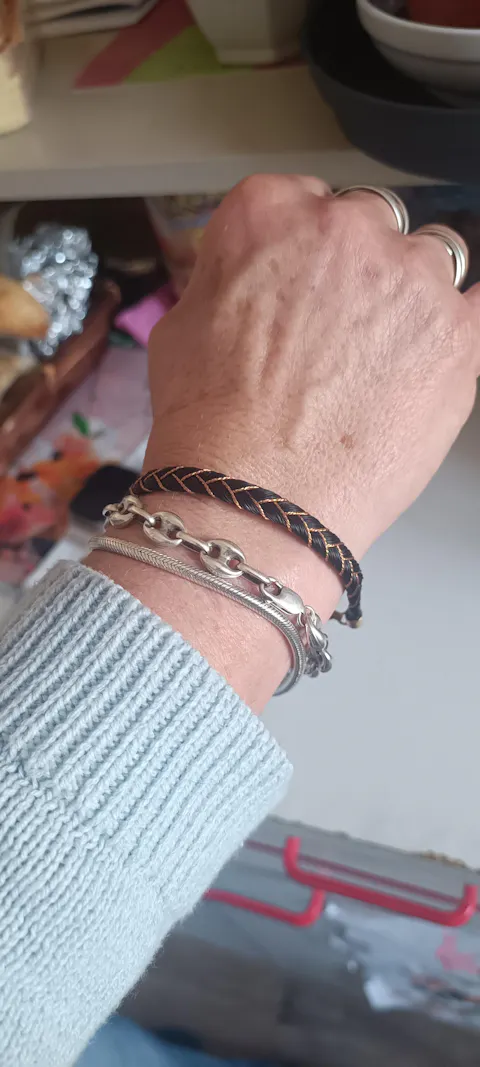 Bracelet WANDER - crins brun & fil cuivré