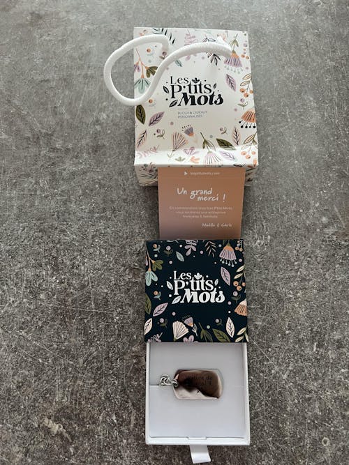 Porte-clés personnalisé acier inoxydable avec gravure médaille au choix