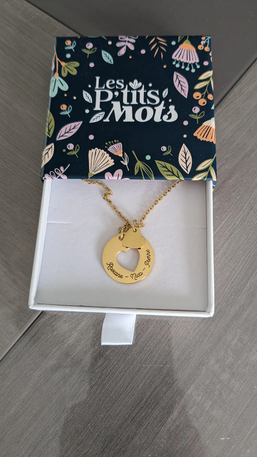 Collier médaille cœur à graver et breloque cœur acier inoxydable