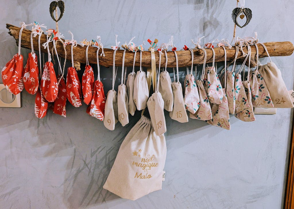 Calendrier de l’Avent en tissu personnalisé