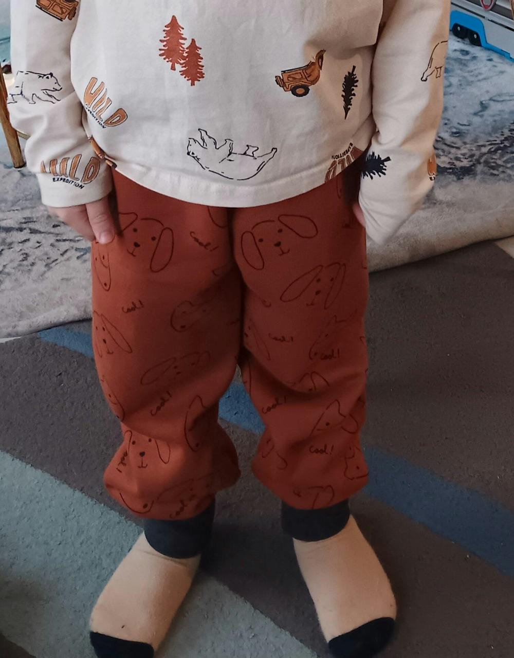 Sarouel jersey molleton chien rouille