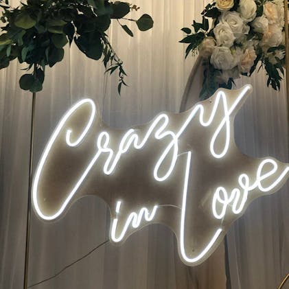 Crazy in Love LED Neon Sign perfect for weddings by Nuwave Neon