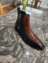 Driver Zipper Boots - Brown & Blue