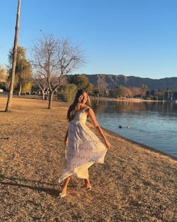 Golden Mirage Strappy Dress White
