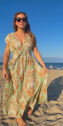 Serene Blossom Midi Green