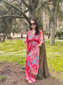 Tropical Breeze Floral Jumpsuit Blue