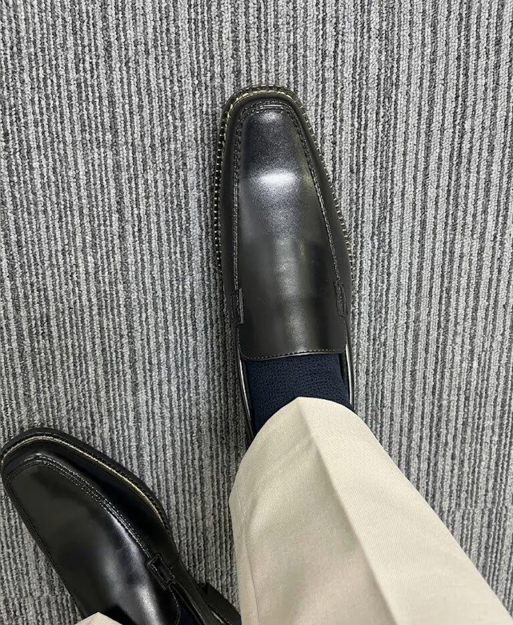 vintage ナイロン×レザー 切り替え スクエアトゥ スリッポンシューズ vintage ナイロン×レザー 切り替え スクエアトゥ スリッポンシューズ