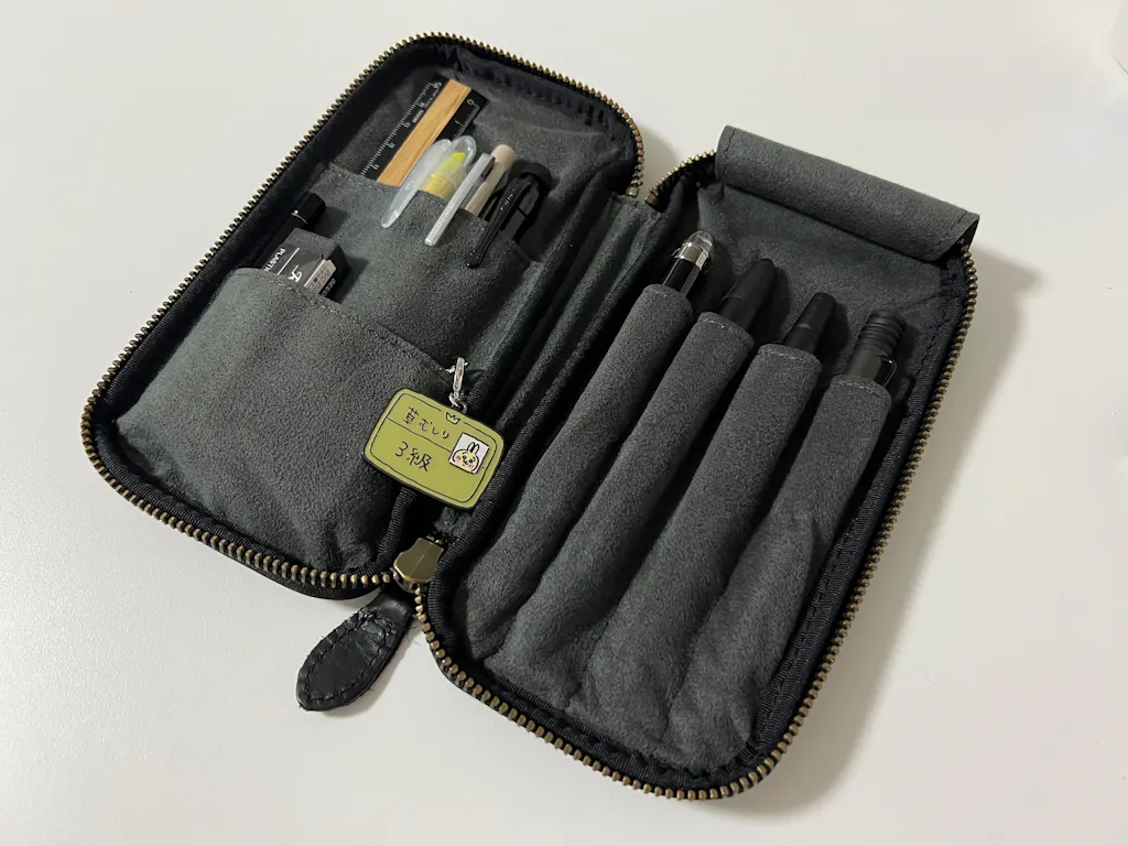 4本差しジップペンケース 【栃木レザー】 (sku: 4595642716229